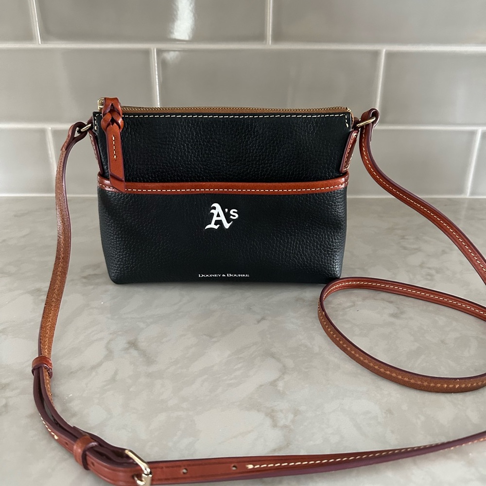 Authentic Dooney & Bourke Oakland A’s MLB crossbody purse.